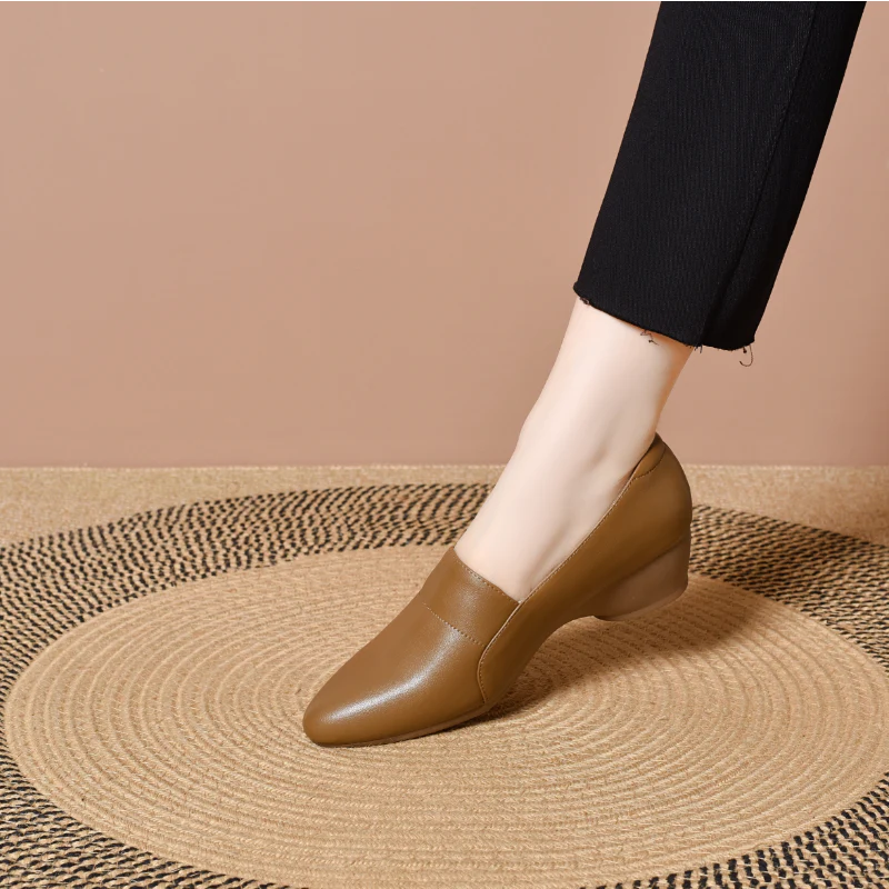 Zapatos de Piel de Tacón Bajo Premium