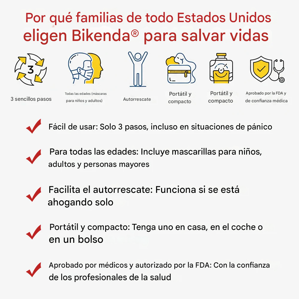 Dispositivo antiasfixia Bikenda® que salva vidas