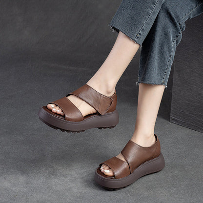 Roman Holiday - Sandalia ortopédica de suela gruesa de piel de vaca