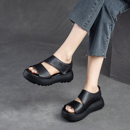 Roman Holiday - Sandalia ortopédica de suela gruesa de piel de vaca