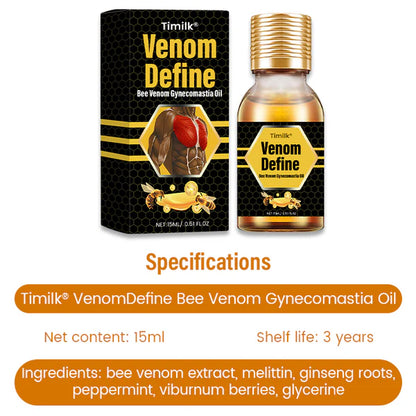 ¡OFERTA X2 UNIDADES! VenomDefine Timilk® - Aceite para ginecomastia con veneno de abeja