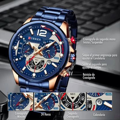 Reloj Curren 8395 Cronógrafo Acero Inoxidable