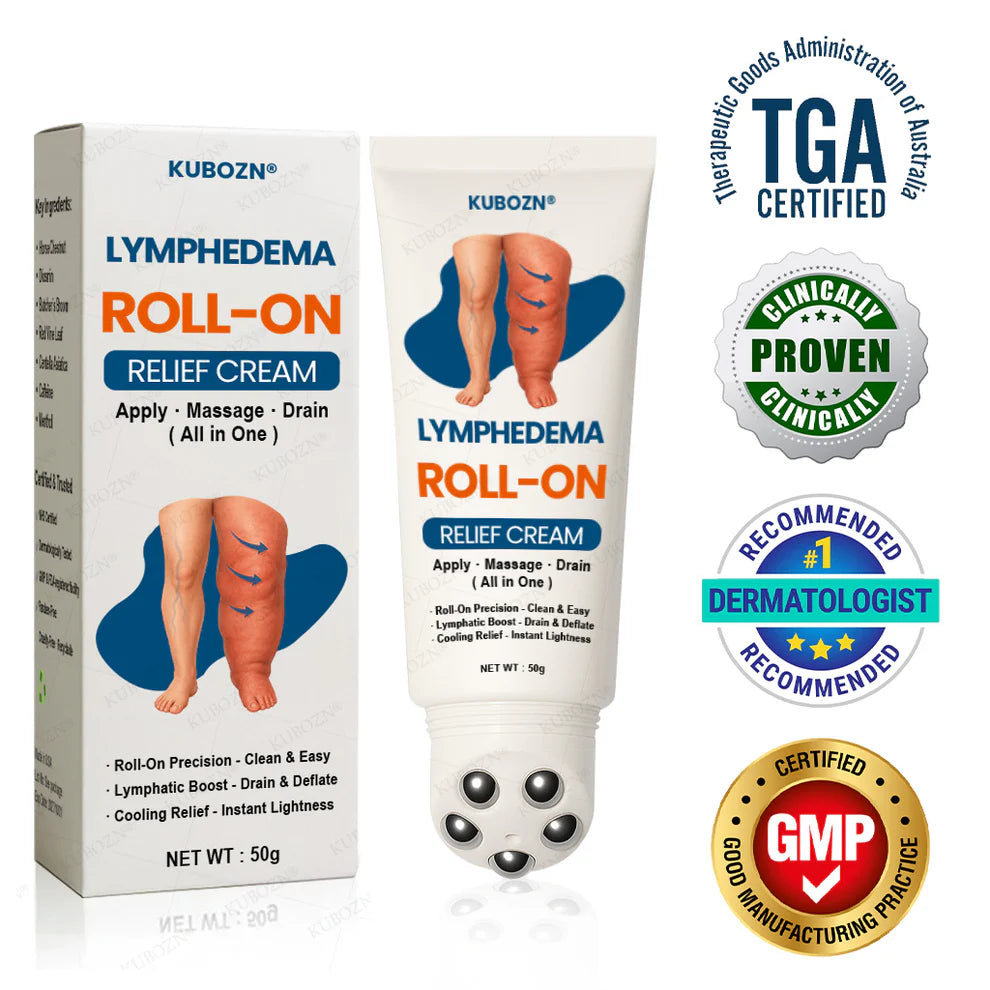 Crema roll-on KUBOZN® para drenaje linfático y alivio de la hinchazón