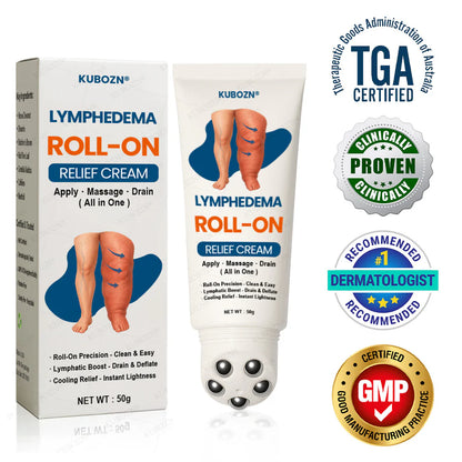 Crema roll-on KUBOZN® para drenaje linfático y alivio de la hinchazón