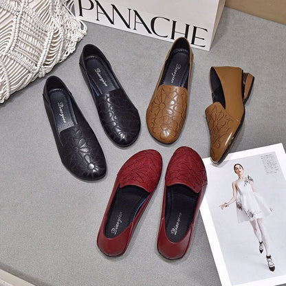 Valeria - Zapatos de piel con tacón bajo bordados