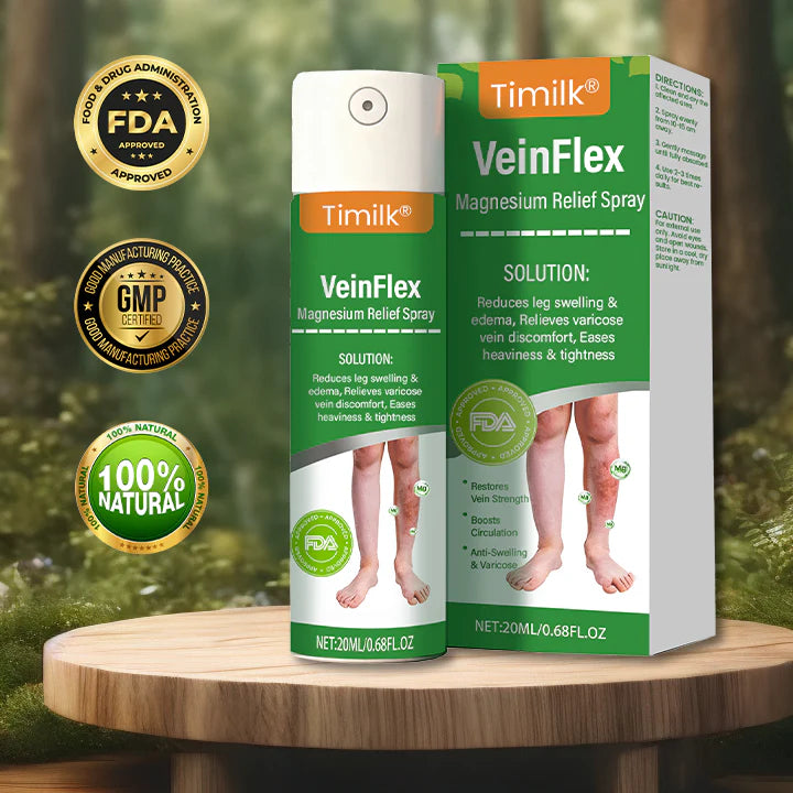 VeinFlex Spray de Magnesio para el Alivio de las Venas 🔥 Certificado por la FDA (Alivio clínicamente probado para la hinchazón de piernas, la mala circulación y las venas varicosas 🩺)