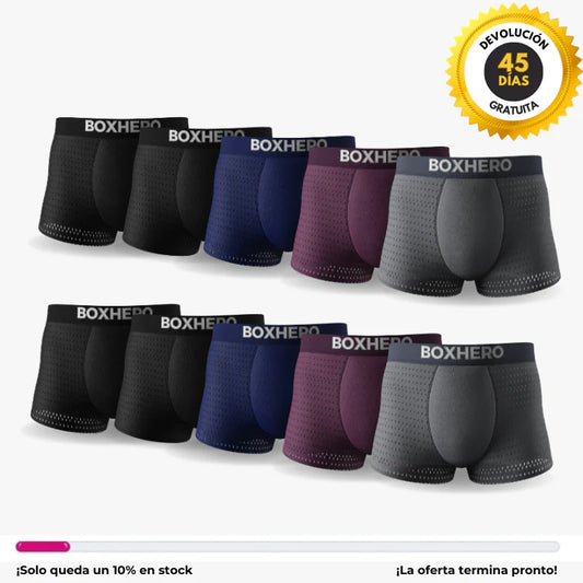 PAGA 5 LLEVA 10 🤑  BOXERS DE FIBRA DE BAMBÚ🔥CÓMODOS, LIGEROS Y TRANSPIRABLES (COLORES SURTIDOS)