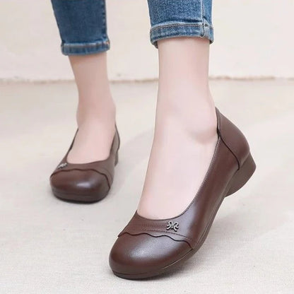 Zapatos de piel de vacuno antideslizante con punta redonda