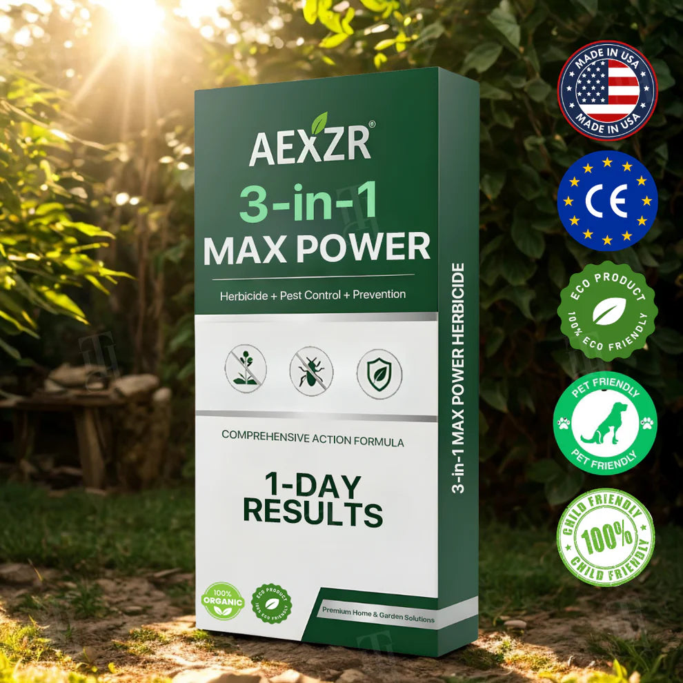 🐾 100% seguro para mascotas y niños | Herbicida AEXZR® 3 en 1 de máxima potencia