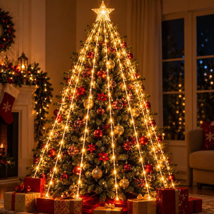 Luz Estrella Cascada & 2 Platos Navidad ⭐