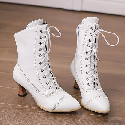 Botas Artemisa con Tacón Medio y Cordones – Confort y Estilo Atemporal