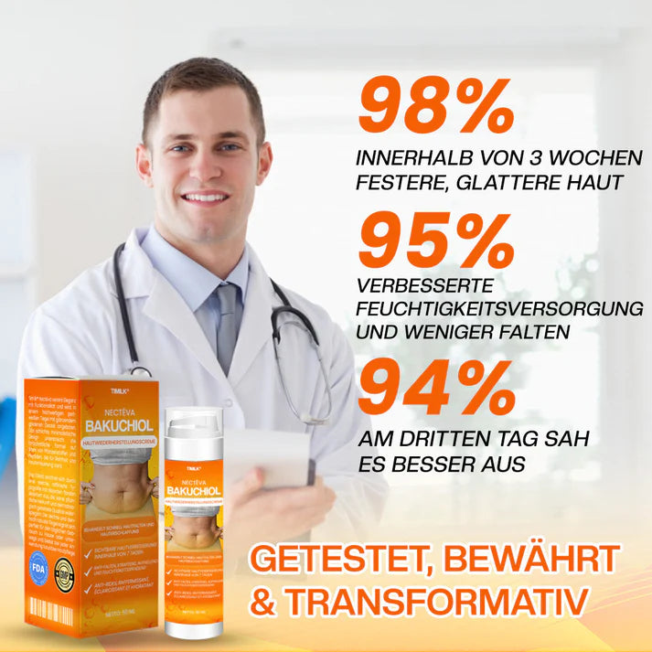 Crema restauradora de la piel Timilk® Nectéva Bakuchiol - (Antienvejecimiento, hidratante, reafirmante y lifting de la piel)