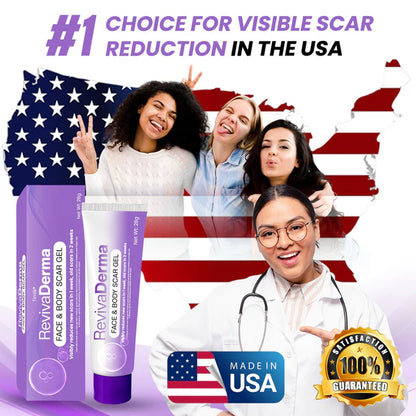 ¡Paga 1 Lleva 3! Timilk® RevivaDerma Gel para cicatrices faciales y corporales: clínicamente probado para suavizar, aplanar y atenuar cicatrices quirúrgicas, marcas de acné, quemaduras, queloides y cicatrices relacionadas con traumatismos.