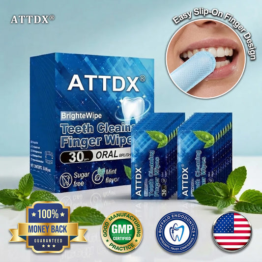 Toallitas húmedas para limpiar los dientes y los dedos ATTDX® BrighteWipe