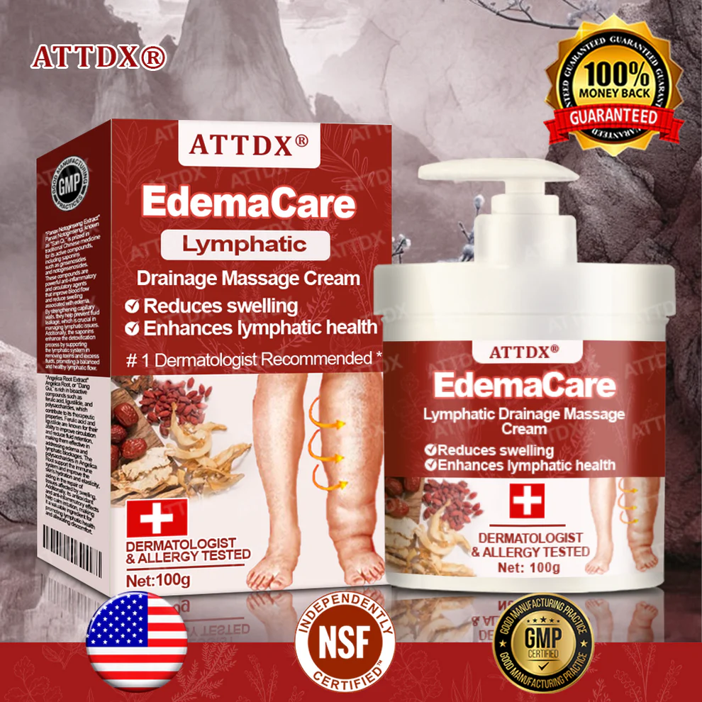 Crema de masaje para drenaje linfático ATTDX® EdemaCare