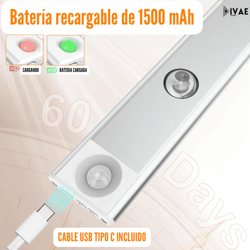 Divae - LED Recargable con Sensor de Movimiento y Efecto Montaña 60cm