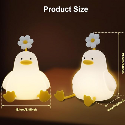 Lámpara de noche LED con forma de pato, recargable por USB, para regalar