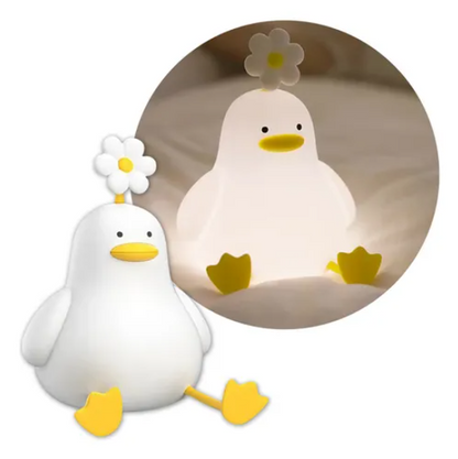 Lámpara de noche LED con forma de pato, recargable por USB, para regalar