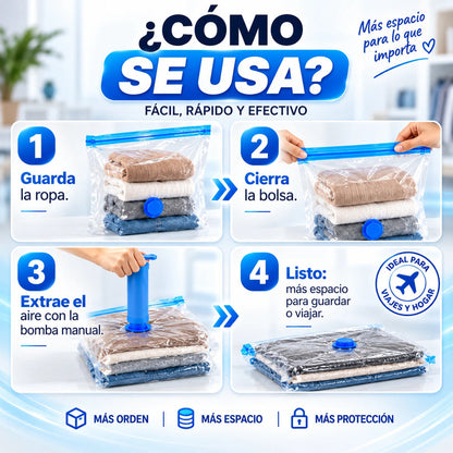 Bolsas De Empaque Al Vacio x5 + Bomba De Aire