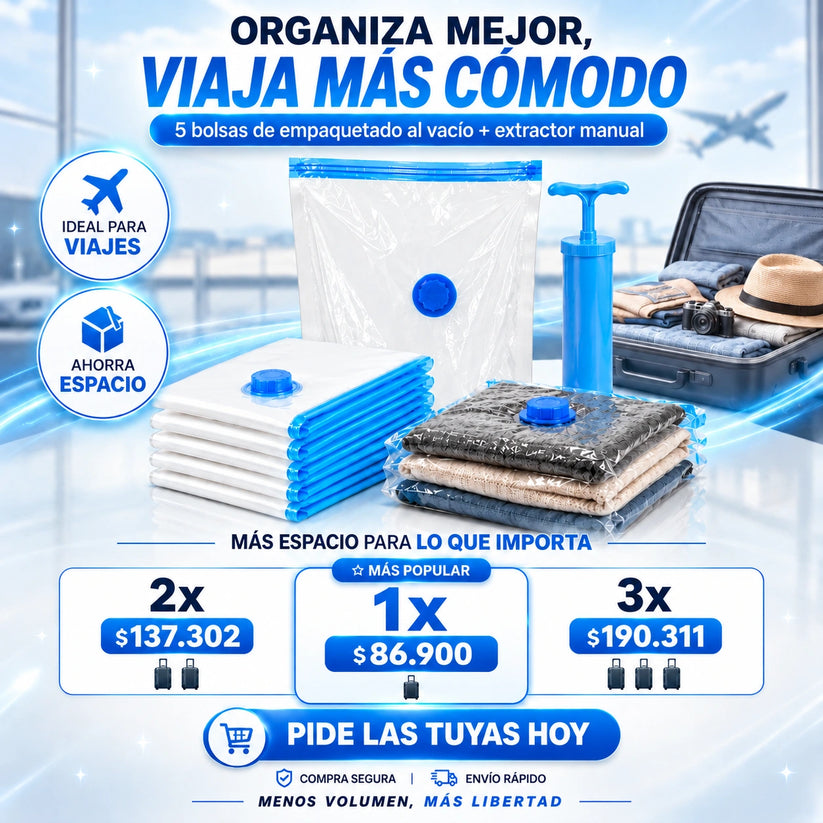 Bolsas De Empaque Al Vacio x5 + Bomba De Aire