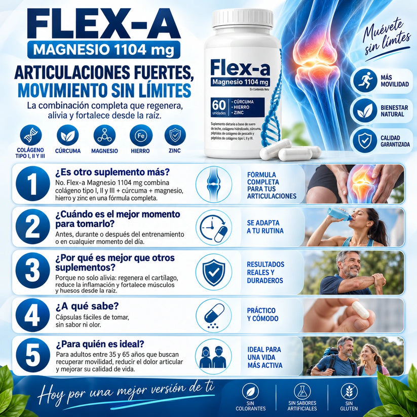 FLEX-a - Recupera Tus Articulaciones Sin Dolor ( 60 UND ) RECUPERA TU MOVILIDAD NATURAL