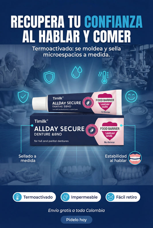 Timilk® AllDay Secure Adhesión para dentaduras postizas