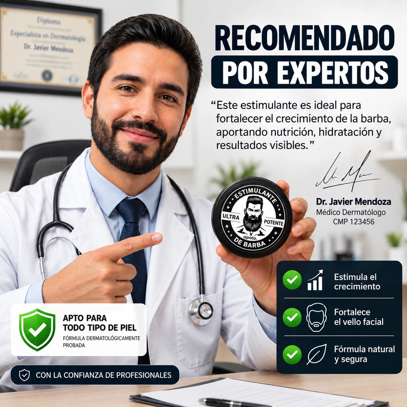 🧔🏻Bálsamo Estimulante De Barba Apolo + Activador : Barba más densa, fuerte y saludable🧴