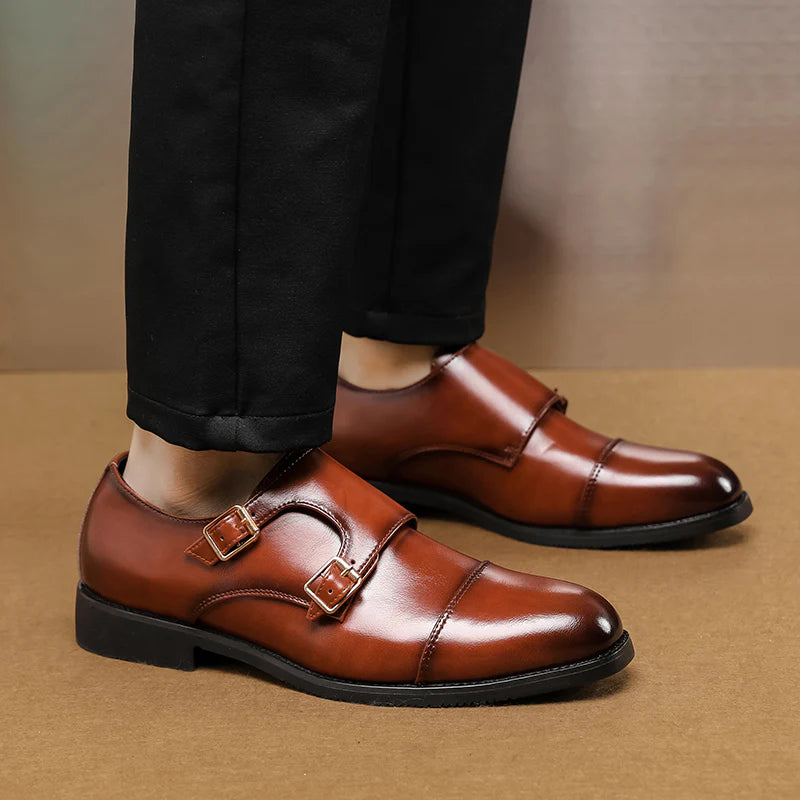 Imperium Monk™ – Zapato De Cuero Ortopédico Clásico De Doble Hebilla