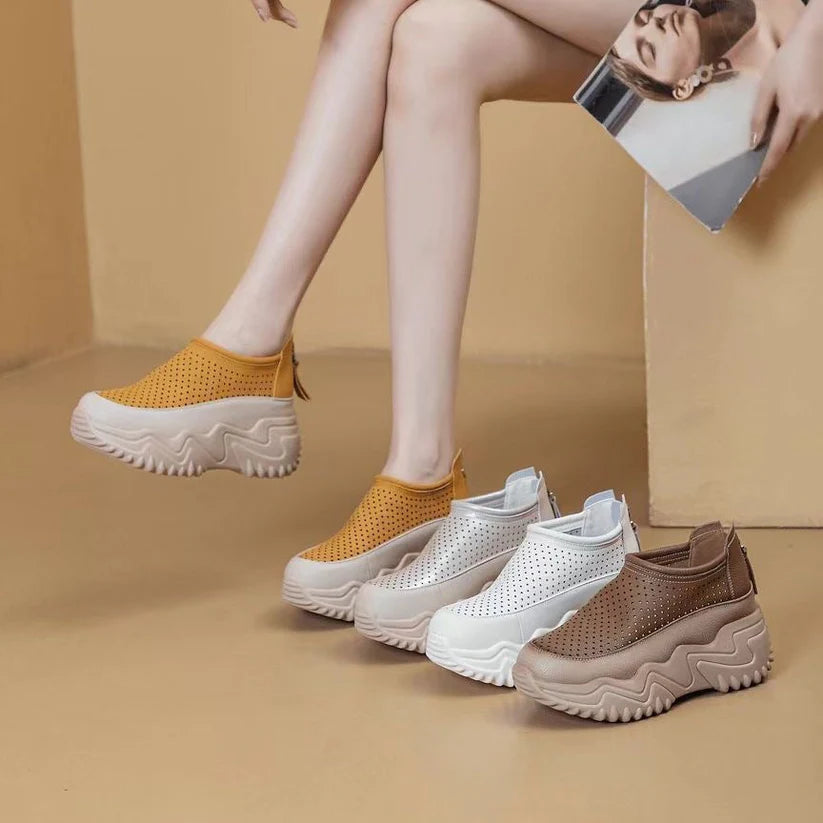 Zapatos De Piel Huecos Intraspirables