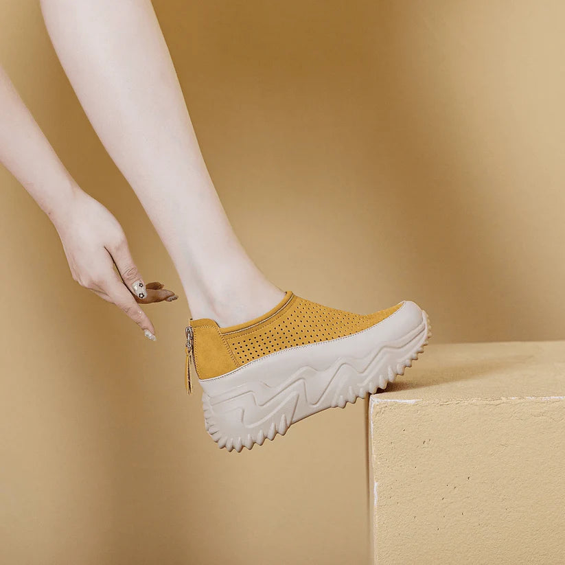 Zapatos De Piel Huecos Intraspirables