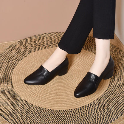 Zapatos de Piel de Tacón Bajo Premium