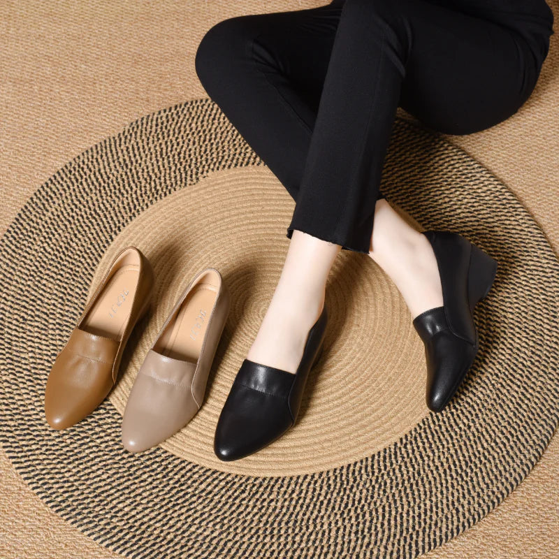 Zapatos de Piel de Tacón Bajo Premium