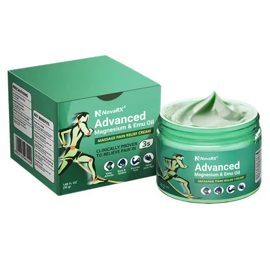 Crema para aliviar el dolor de masajes NovaRX® Advanced con magnesio y aceite de emú