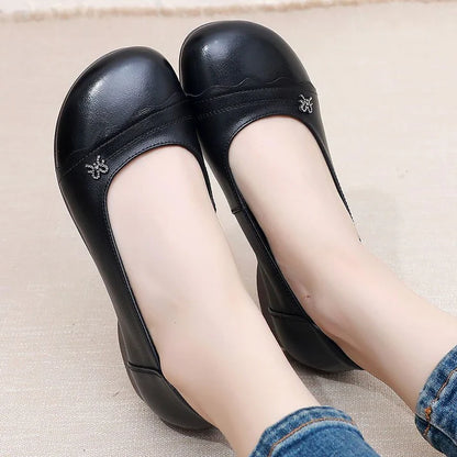 Zapatos de piel de vacuno antideslizante con punta redonda