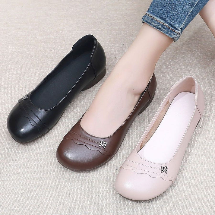 Zapatos de piel de vacuno antideslizante con punta redonda