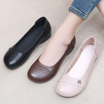 Zapatos de piel de vacuno antideslizante con punta redonda