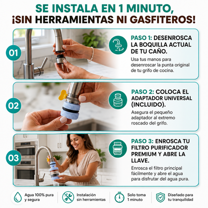 🔥PROMO 2x1 🤑 Filtro Purificador De Agua Para Grifo Premium
