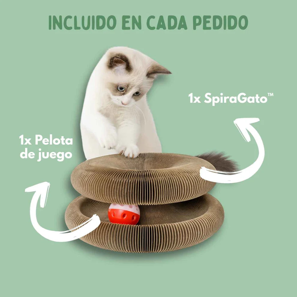 SPIRAGATO™ – Juguete interactivo 3 en 1 para gatos, para arañar, jugar y esconderse