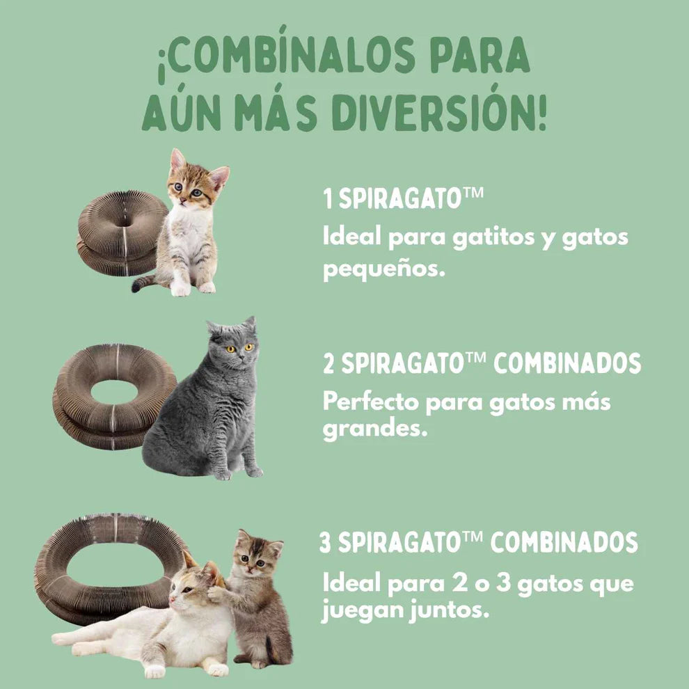 SPIRAGATO™ – Juguete interactivo 3 en 1 para gatos, para arañar, jugar y esconderse
