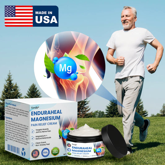 Crema para aliviar el dolor con magnesio Timilk® EnduraHeal (Trata la artritis, la neuropatía, el reumatismo, las lesiones deportivas y más)