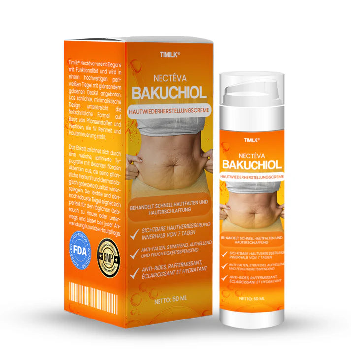 Crema restauradora de la piel Timilk® Nectéva Bakuchiol - (Antienvejecimiento, hidratante, reafirmante y lifting de la piel)