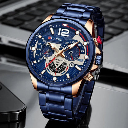 Reloj Curren 8395 Cronógrafo Acero Inoxidable