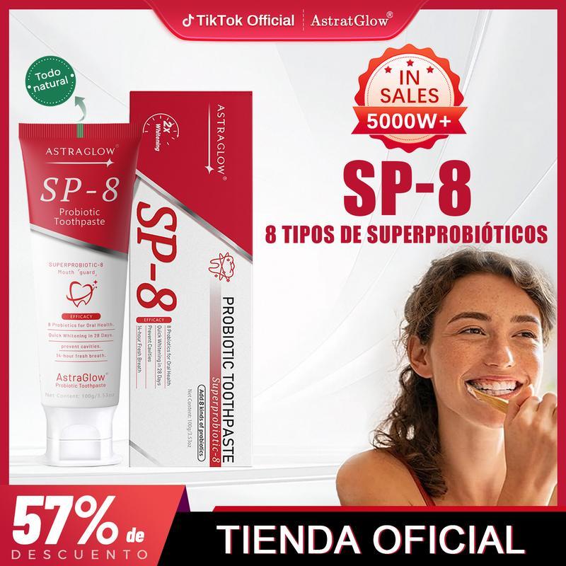 🔥Oferta Pack X3🔥 AstraGlow SP-8 Pasta dental blanqueadora con probióticos para la salud bucal