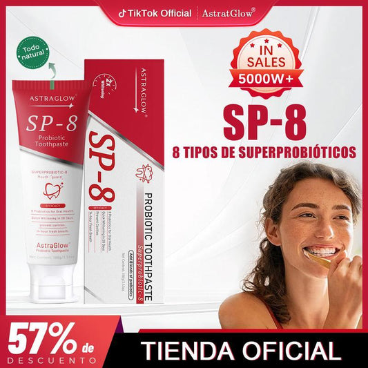🔥Oferta Pack X3🔥 AstraGlow SP-8 Pasta dental blanqueadora con probióticos para la salud bucal