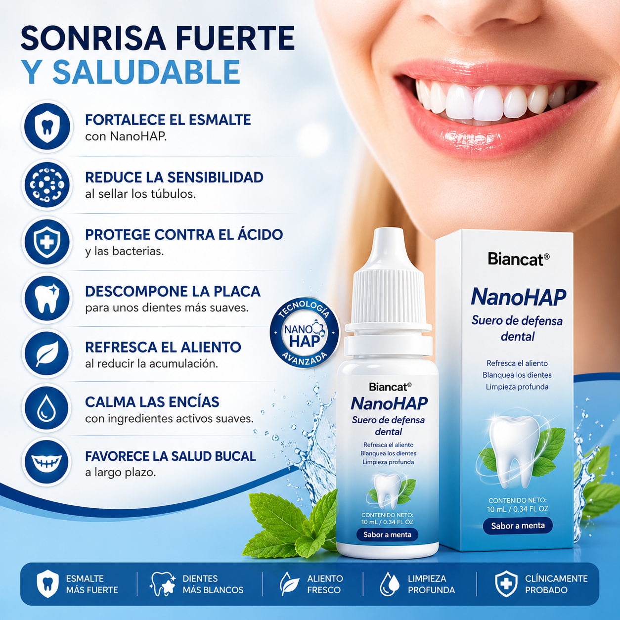 Suero protector dental NanoHAP