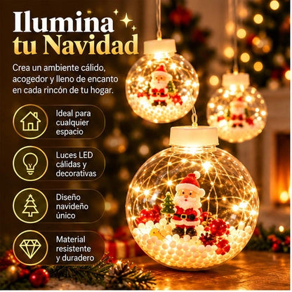 Luces Led Con Esferas Navideñas ( 3 Metros ) - Ilumina Cada Rincon Con Magia