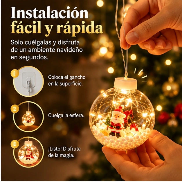 Luces Led Con Esferas Navideñas ( 3 Metros ) - Ilumina Cada Rincon Con Magia