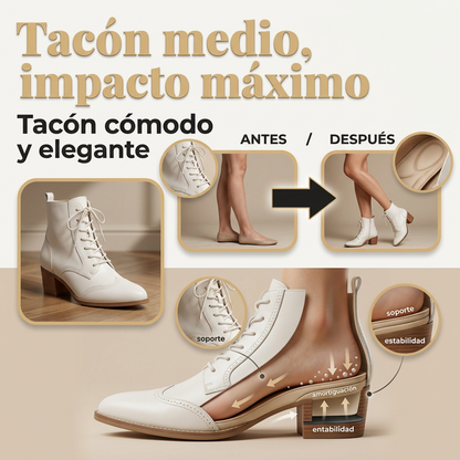 Botas Artemisa con Tacón Medio y Cordones – Confort y Estilo Atemporal.