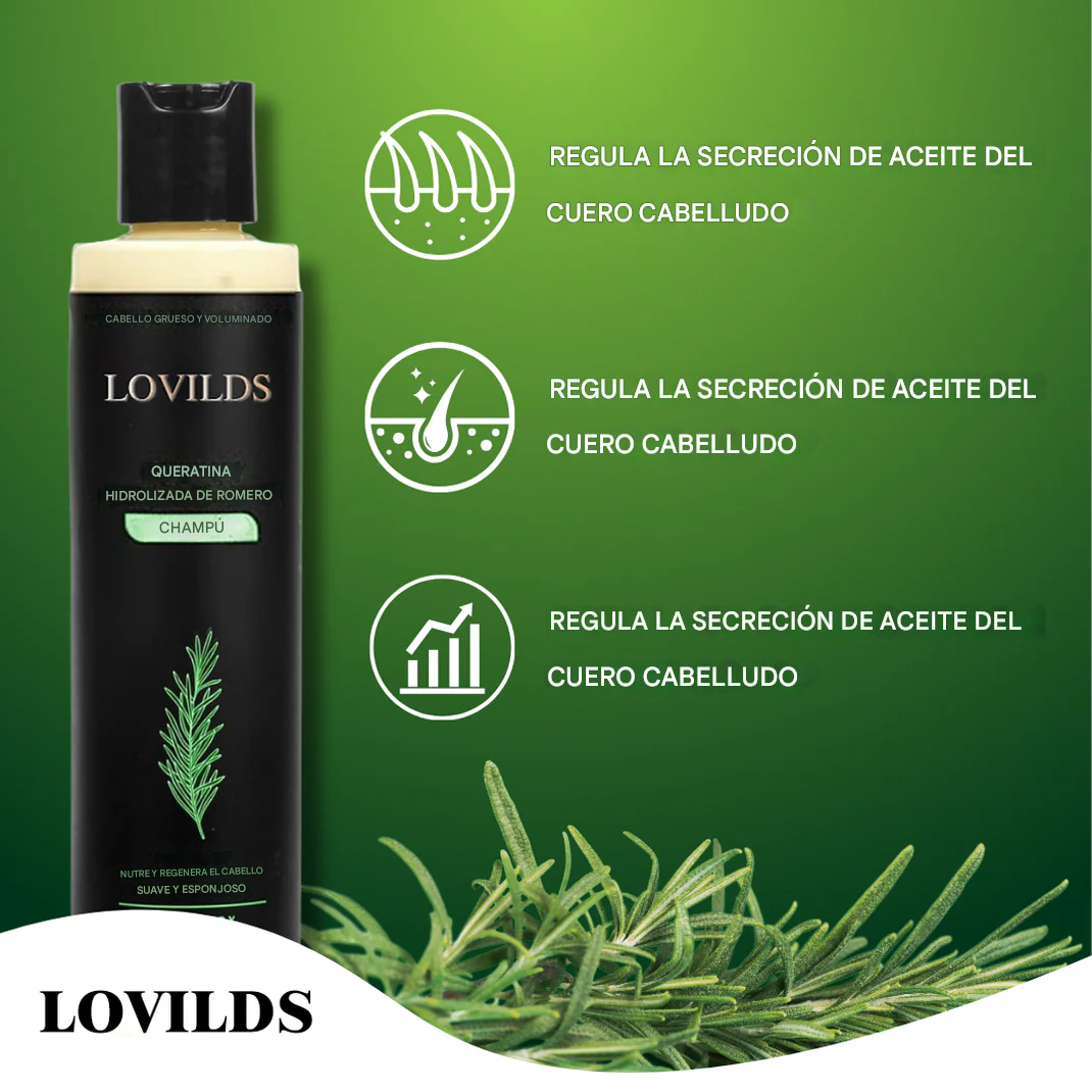 Champú de queratina hidrolizada con romero LOVILDS®