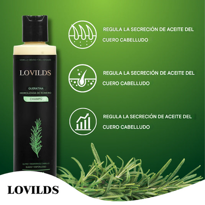 Champú de queratina hidrolizada con romero LOVILDS®